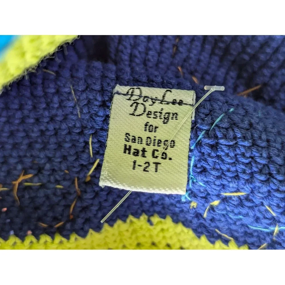 San Diego Hat Co. Boys Bucket Hat 1-2T Day‎ Lee Design Cars Knit Crocheted NWT